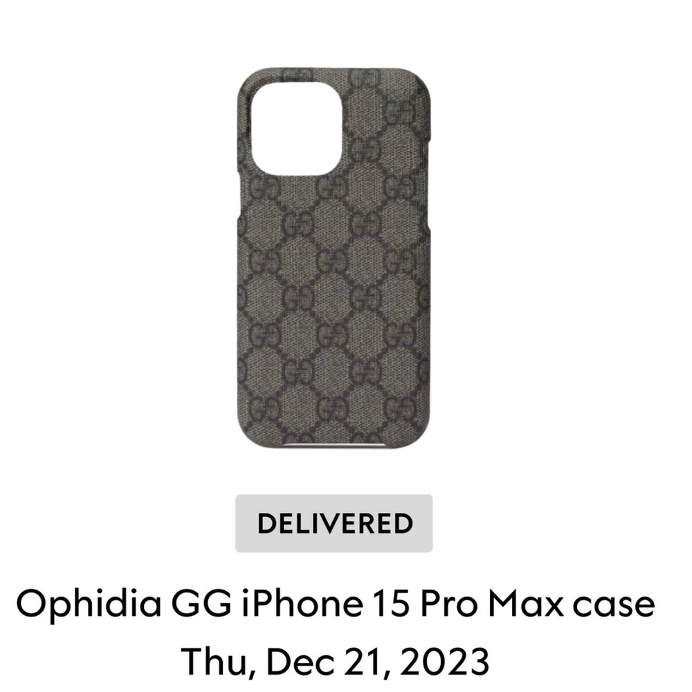Gucci Ophidia GG iPhone 15 Pro Max Case - Black and Gray